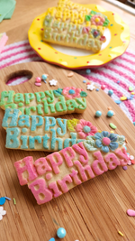 Happy Birthday Flower Silicone Cookie Mold