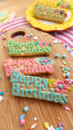 Happy Birthday Flower Silicone Cookie Mold