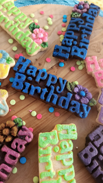 Happy Birthday Flower Silicone Cookie Mold