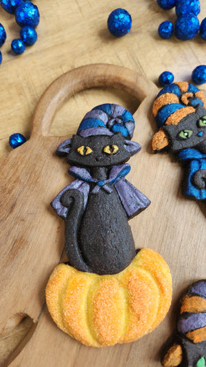 Retro Halloween Cat Witch Silicone Cookie Mold