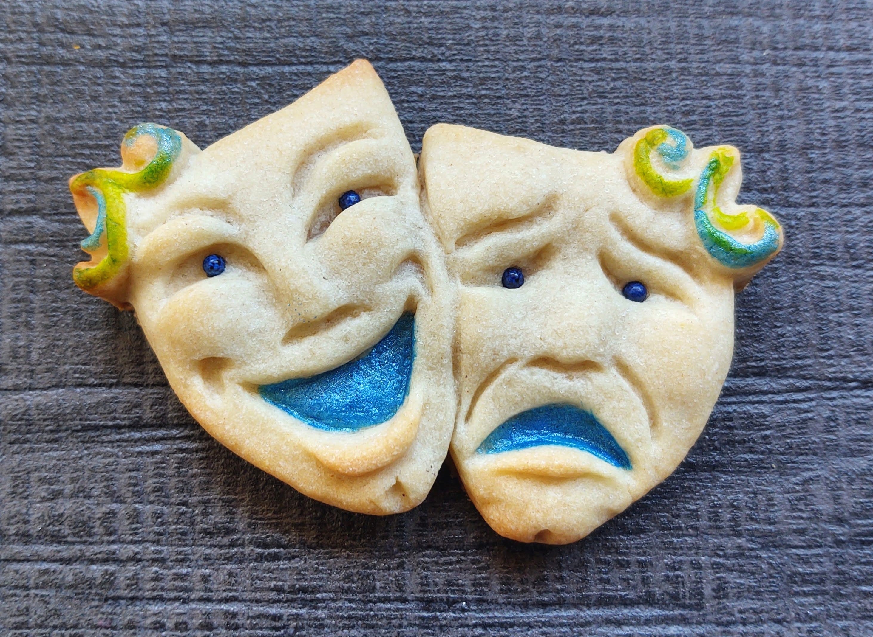 Comedy Tragedy Masks Give-Back Silicone Cookie Mold