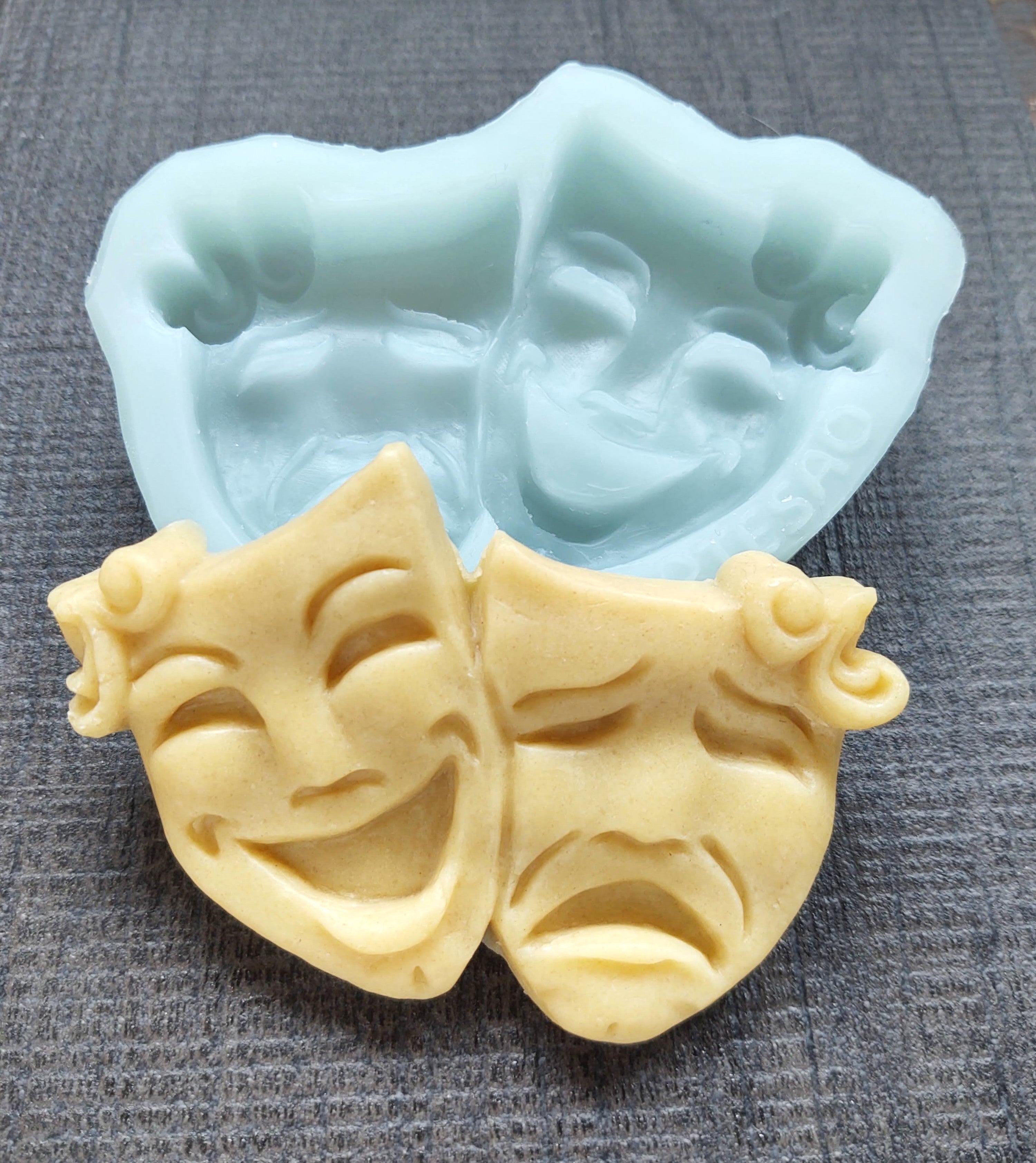 Comedy Tragedy Masks Give-Back Silicone Cookie Mold