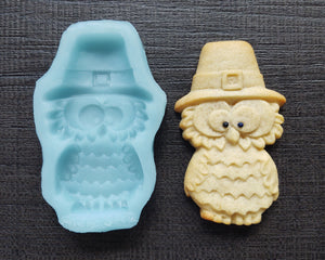 Owl Pilgrim Silicone Cookie Mold